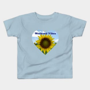 Weekend Vibes Sunflower Kids T-Shirt